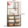 Imagen de Recibidor Zapatera Bambú 82x25x146cm Caoba