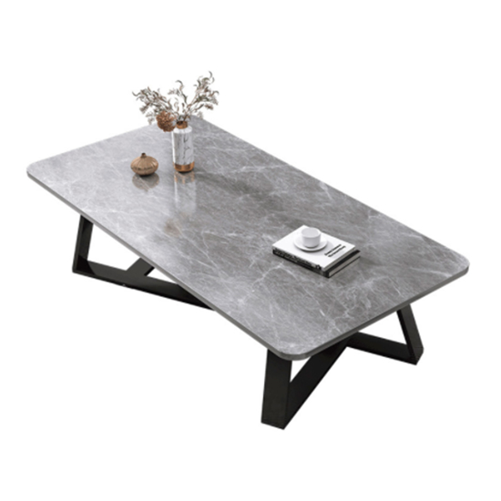 Imagen de Mesa Ratona Nórdica Imitación Mármol Gris 100x50x46cm