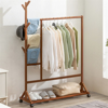 Imagen de Perchero c/Ruedas Madera Color Caoba 100X35X155 cm