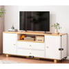 Imagen de Rack TV Madera Natural/Blanco 120x30x54 cm