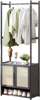 Imagen de Perchero Bambu de Pie 52x31x170cm 3 Estantes Gris y Natural