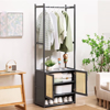 Imagen de Perchero Bambu de Pie 52x31x170cm 3 Estantes Gris y Natural