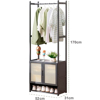 Imagen de Perchero Bambu de Pie 52x31x170cm 3 Estantes Gris y Natural