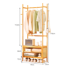 Imagen de Perchero Madera 50x32x170cm 3 Estantes Color Natural