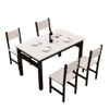 Imagen de Juego de comedor con 4 sillas Metal + Madera Color Blanco/Negro