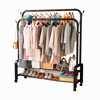 Imagen de Perchero Doble de Metal con doble estante inferior 125x58x154cm Negro