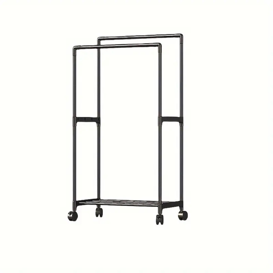Imagen de Perchero Doble Metal Zapatero con ruedas 58x30x115 cm