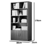 Imagen de Estantería Biblioteca 5 Niveles 2 Puertas 80x178cm Caoba
