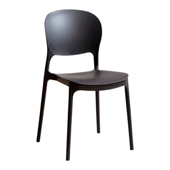 Imagen de Silla de Comedor con Respaldo Negro Mate