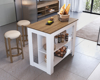 Imagen de Isla De Cocina Minimalista Miel Y Blanca 90x103x70