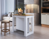 Imagen de Isla De Cocina Minimalista Miel Y Blanca 90x103x70