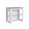 Imagen de Isla De Cocina Minimalista Miel Y Blanca 90x103x70