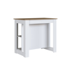 Imagen de Isla De Cocina Minimalista Miel Y Blanca 90x103x70