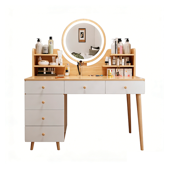 Imagen de Tocador Con Espejo 4 Estantes 6 Cajones