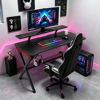 Imagen de Escritorio 110 cm Hierro y Madera Mövi Gamers Luces RGB
