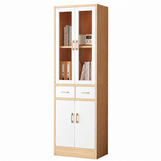 Imagen de Armario 2 Cajones 4 Puertas 180cm Color Natural/Blanco