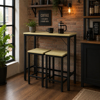 Imagen de Isla Cocina Hierro y Madera 100cm + 2 Butacas Mövi