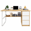 Imagen de Escritorio Minimalista MDF y Metal Color Natural 3 Cajones