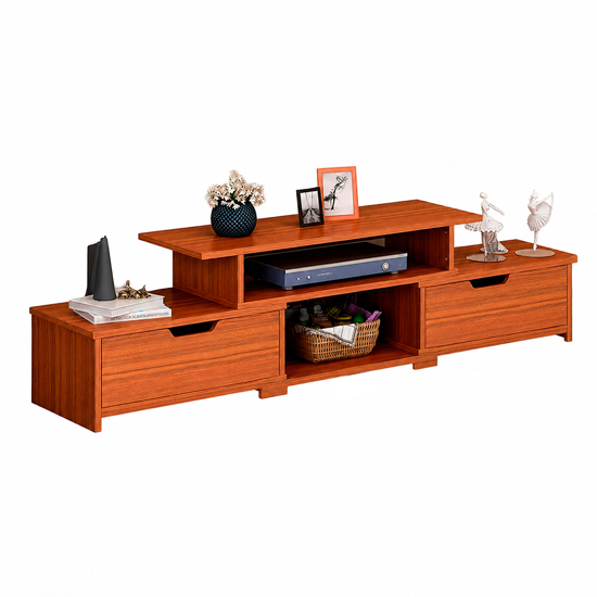 Imagen de Rack TV 4 Cajones MDF 94-138 cm Color Cedro