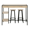Imagen de Barra Desayunador + 2 Taburetes MDF Hierro 124cm Mövi