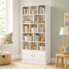 Imagen de Biblioteca Estantería Blanca Con Estantes y 2 Puertas 80x178cm Mövi