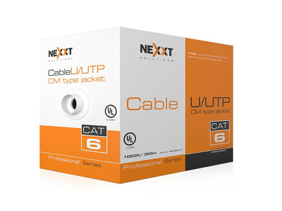 Imagen de Nexxt Professional Cat6 UTP Cable 4P 24AWG CM 305m GR